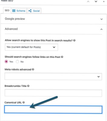 URL canonico nell'impaginazione post wordpress