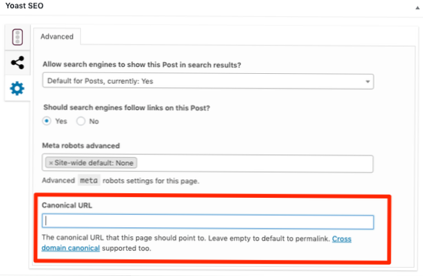 Categorie Nella versione inglese che mostra l'URL non canonico, mostra invece il risultato della ricerca della query