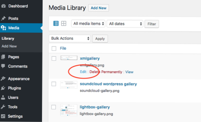 Change Wordpress media image URL