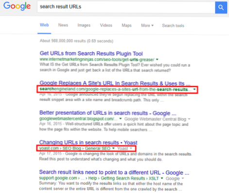 Changing Search Page Result URL