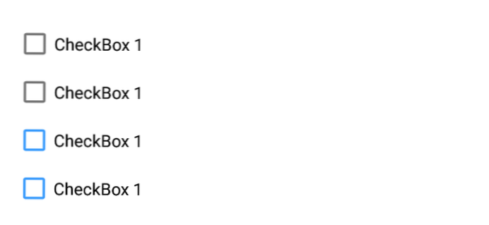 Afkrydsningsfelt er ikke indstillet