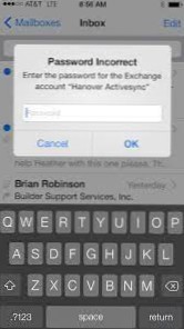Le password corrette continuano a essere visualizzate come errate