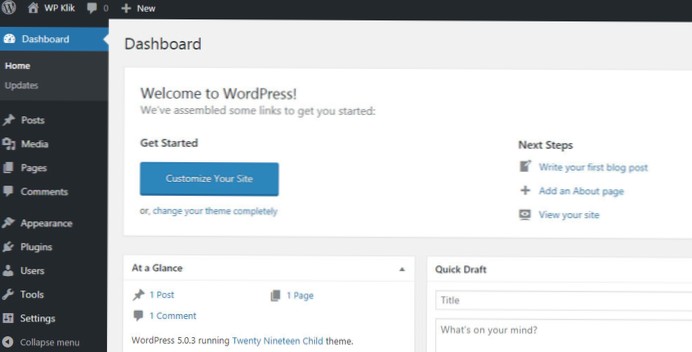 Opprette en tilpasset funksjonsside wordpress