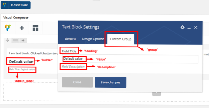 Custom field for wpb_wrapper in Visual Composer