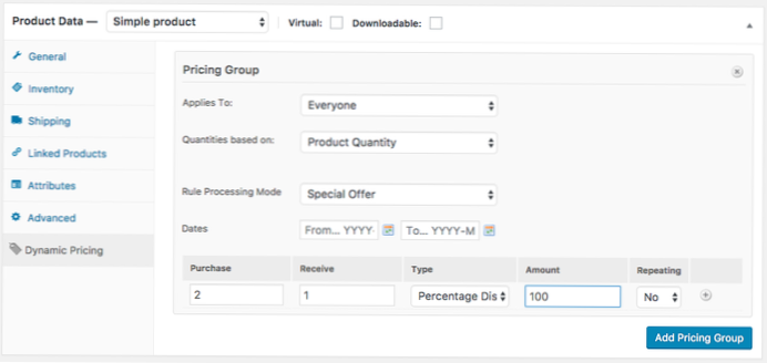 Woocommerce-prijsformule bewerken