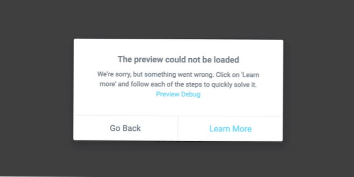 Elementor loading error Preview couldn't be loaded