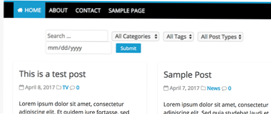 Filter posts by tags in a category