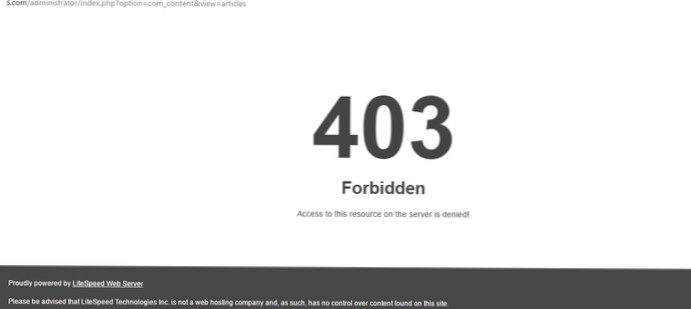 Forbidden 403 Access to this resource on the server is denied