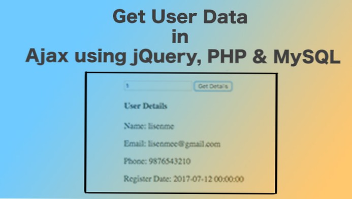 Getting user data via ajax