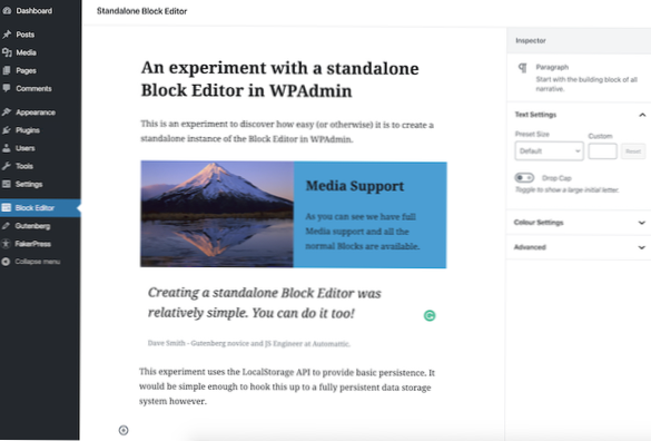 Gutenberg Block Editor - Vytvořte blok s dynamickým obsahem