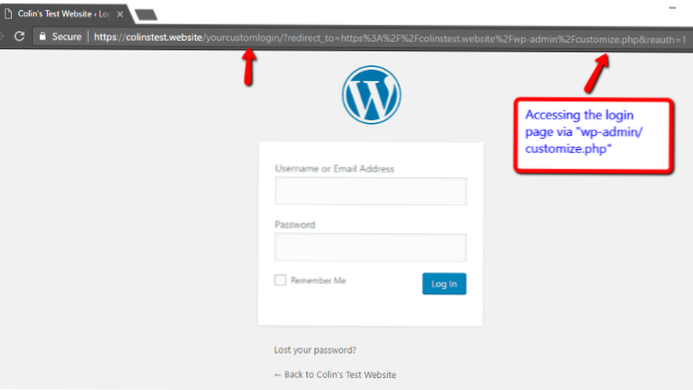 Nascondere i campi di accesso e password di Wordpress dalla pagina di accesso