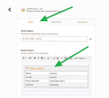 Como posso mudar esse campo com e-mail