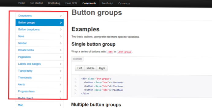 Hvordan kan jeg oprette brugerdefineret menu med bootstrap