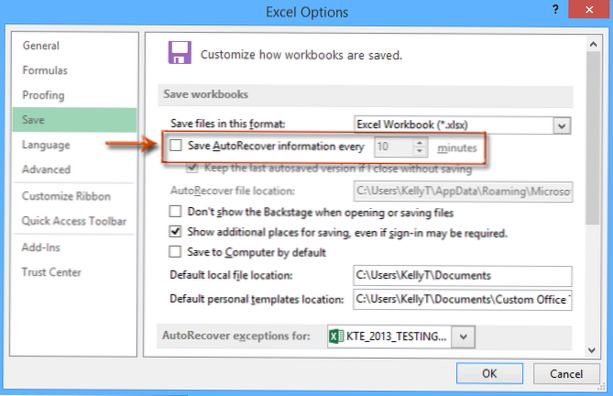 How can i disable auto save