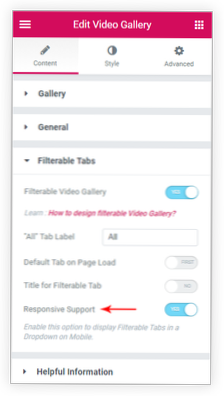 ¿Cómo puedo tener una biblioteca de videos filtrable?