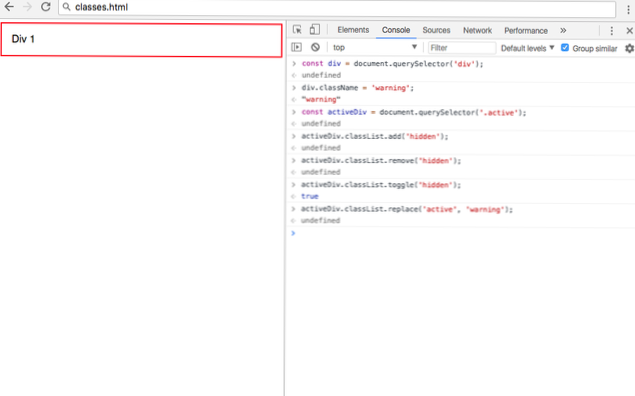 Jak dodać predefiniowaną klasę do niestandardowego elementu html??