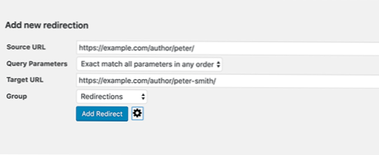How do redirect custom url to wordpress author page