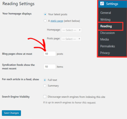 Combien de messages WordPress peut gérer?