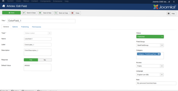 Como adicionar campos de cores personalizados à página de edição de categorias?