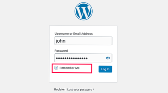 Comment ajouter un nom d'utilisateur connecté après l'URL WordPress?