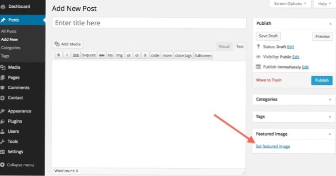 Cómo agregar una imagen como imagen destacada en todas las publicaciones en WP?