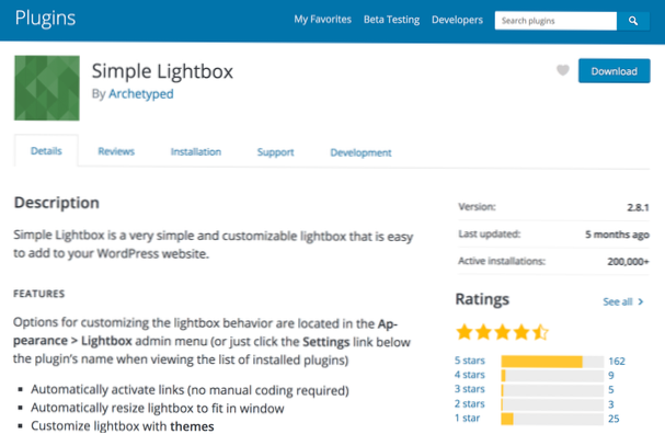 Come aggiungere una parte del modello wordpress a una lightbox?