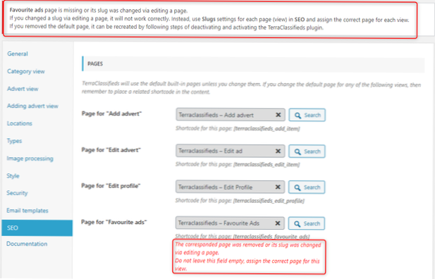 Como alterar o slug de página padrão?