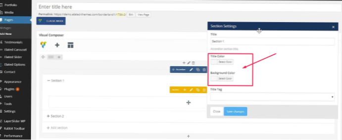 Come cambiare il tema predefinito di shortcode?