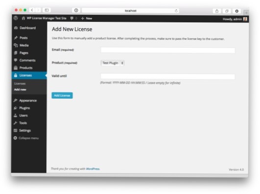Comment créer un plugin WordPress simple contrôlé par licence