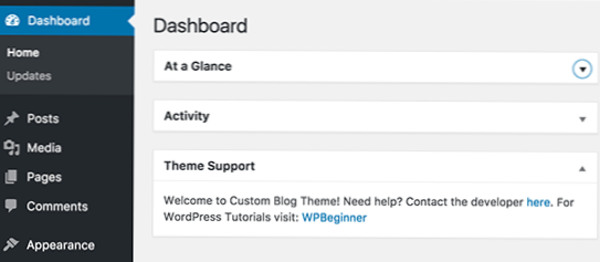 Sådan oprettes Wordpress Dashboard-element