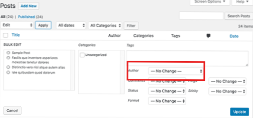 Come modificare la pagina dell'autore wordpress