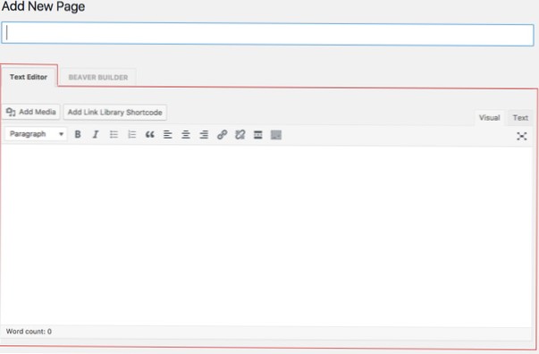 How to remove wordpress editor from a specific page?