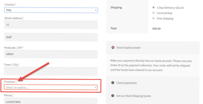 How to rename woocommerce-billing-fields