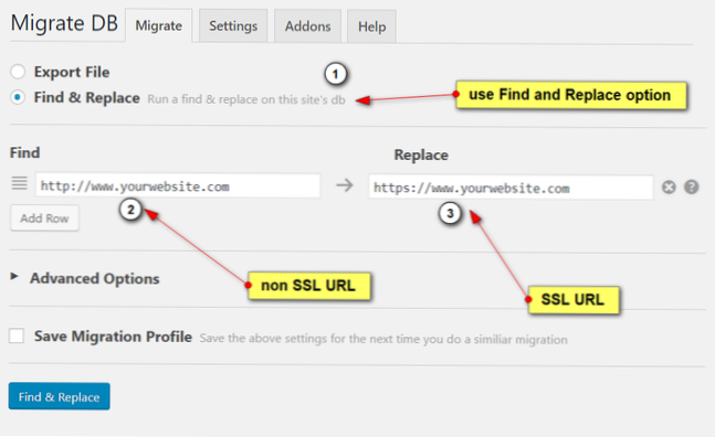 Hvordan erstatte lenkene http til https