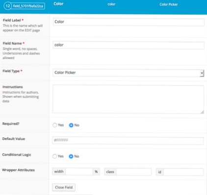 How to set acf color field as background color to product category