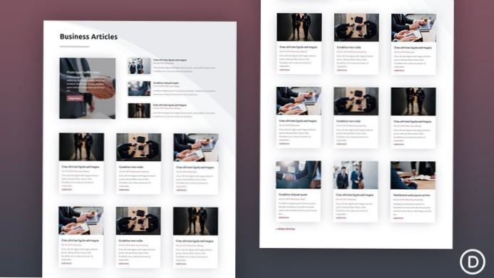 How to use a page template on the blog