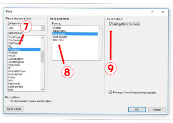 Come stampare le informazioni nel footer