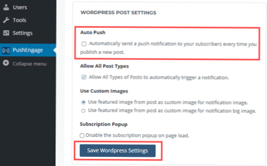 i need notification on particular page in wordpress