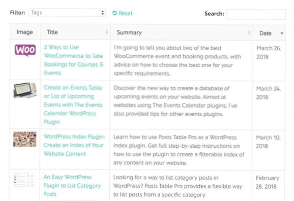 Método ou plugin para mostrar a lista de vídeos disponíveis