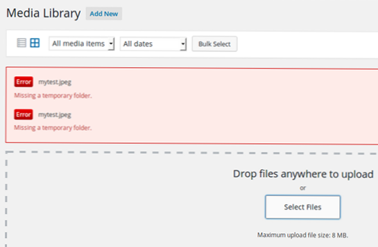 Missing a temporary folder not fixed