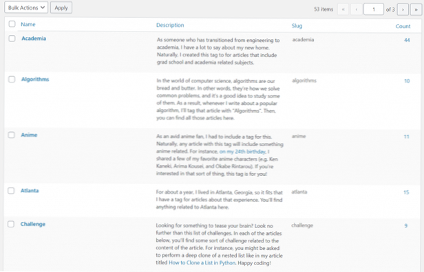 Sur mon WordPress 5.4 site Web, comment supprimer tous les flux? Y compris la catégorie et les balises