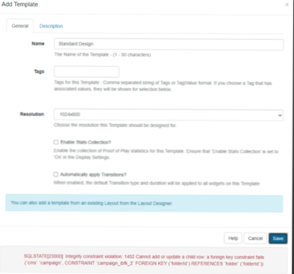 Page template option missing
