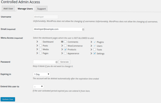Verhindern, dass der Administrator von wp-admin umleitet oder nur dem Administrator den Zugriff auf den wp-admin-Bereich erlaubt