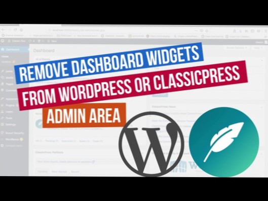 fjernelse af standard dashboard-widgets i WP, så jeg kan erstatte med brugerdefineret