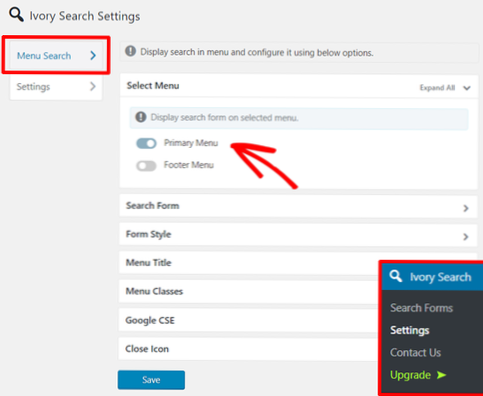 Search in WordPress