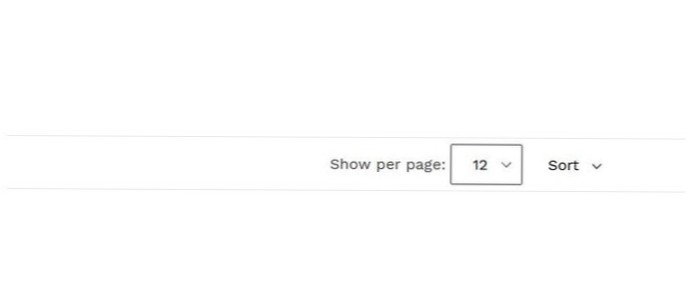 Show products per page drop down
