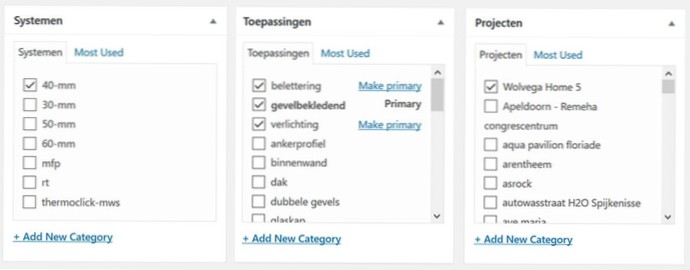 Visar relaterat inlägg för anpassad taxonomi