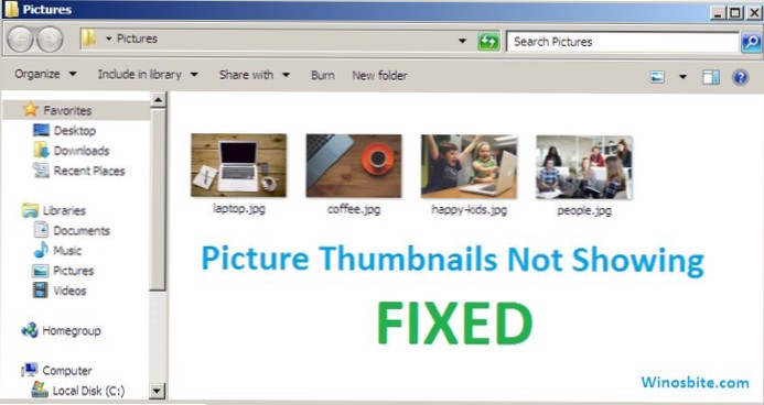 Thumbnails not displaying on web page