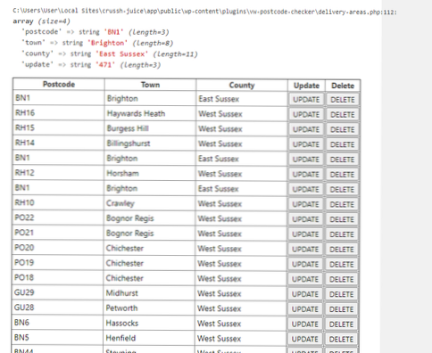 Update a row in a wordpress table