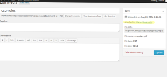 Which post/page an image is attached to